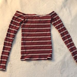 Off the shoulder striped top
